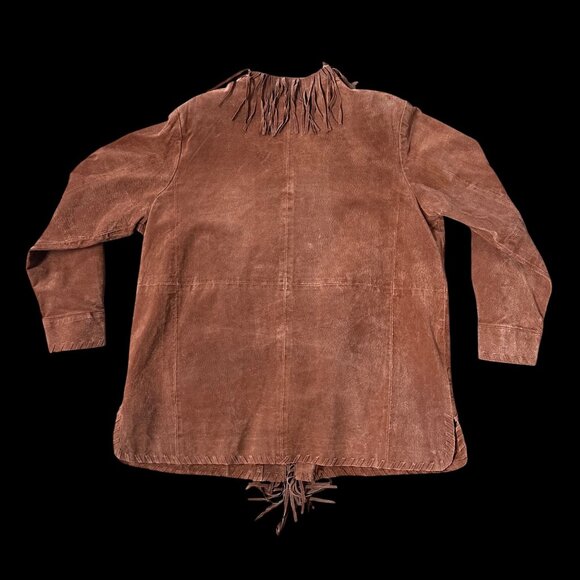 Vintage Bob Mackie Wearable Art Suede Leather Fringe Jacket Embroidered Bugs 1XL - Picture 3 of 8